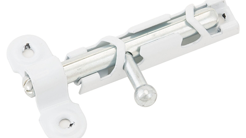 Шпингалет ЗТ-1 полимерный белый малый