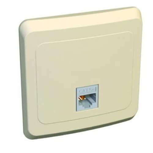 Розетка компьютерная RJ45 категория 5E с/у в сборе ЭТЮД кремовый Schneider Electric
