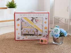 Детское постельное белье 1.5 спальное Sofi De MarkO Зверушки желтое