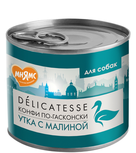 Мнямс Деликатес Паштет из утки с малиной для собак всех пород "Конфи по-гасконски" 200гр.