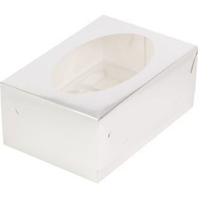 коробка для 6 капкейков серебро 235х160х100