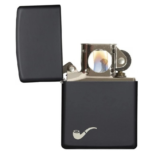 Зажигалка для трубок черная матовая Zippo 218PL с покрытием Black Matte