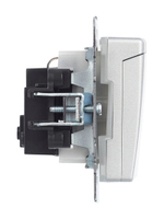 BRITE Розетка 1-местная с заземлением с защитными шторками и крышкой 16А IP44 РСбш10-3-44-БрА алюминий IEK
