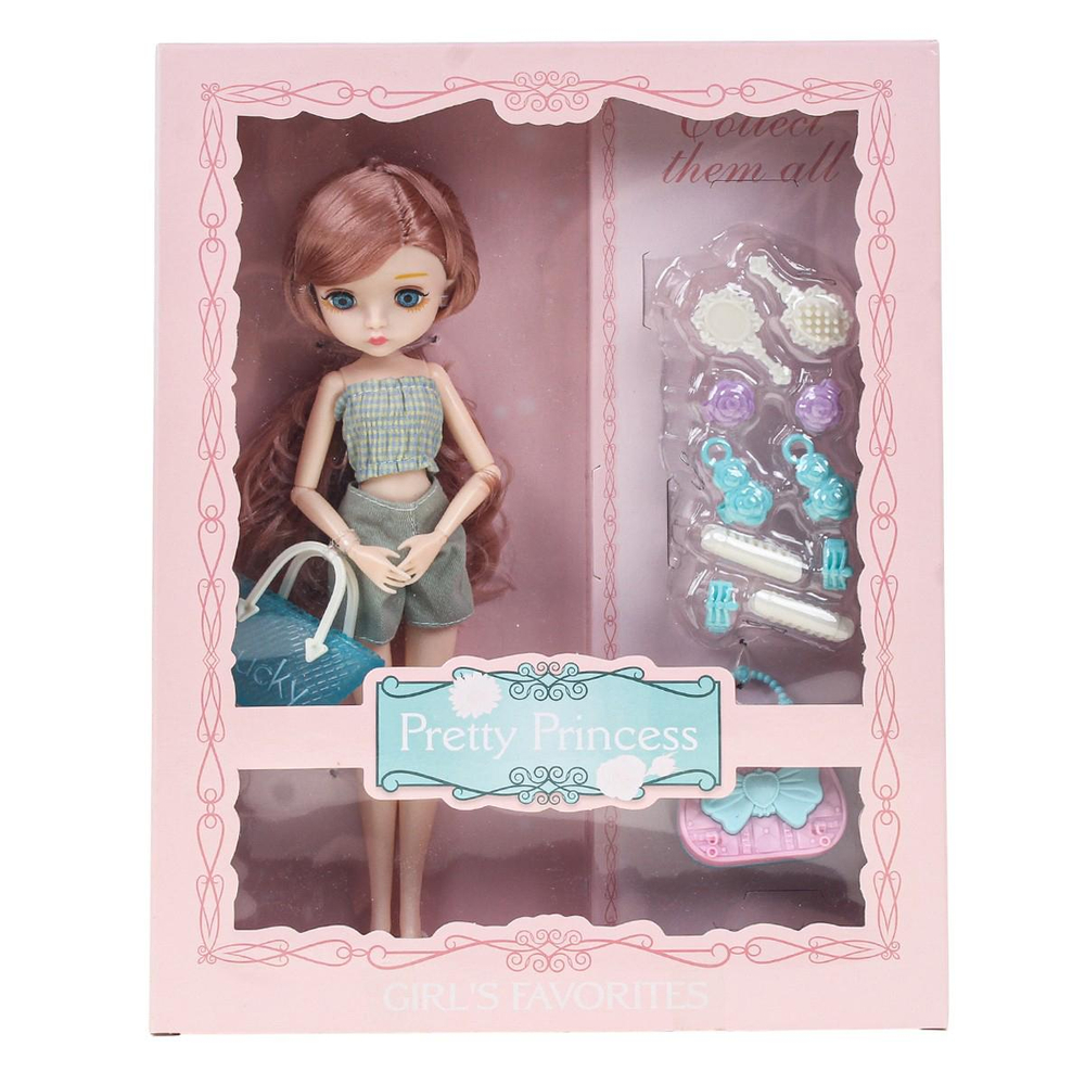 Кукла тип модница на шарнирах с аксесс. коробка PS2106-4