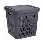 Ящик с крышкой универсальный "deluxe", 286х286х286 мм, 18л (серый)