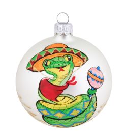 Элита НФШ-1707 Ел.украшение Шар «Змея» белый 80 мм