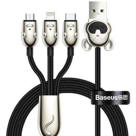 Кабель Baseus Three Little Mouse 3-in-1 Cable USB For M+L+T 3.5A 1.2m
