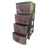 Комод ДЕКОР(моно рис) 4-х КОЖА черный/коричневый РП-451