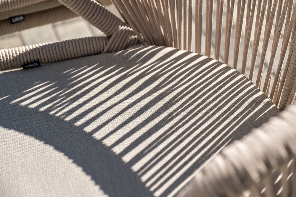 "Венето" обеденная группа на 6 персон со стульями "Милан", каркас белый, роуп бежевый