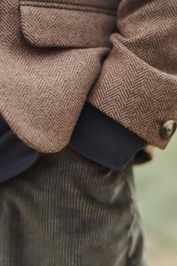 ZARA БЛЕЙЗЕР ИЗ СМЕСОВОЙ ШЕРСТИ, КОРИЧНЕВЫЙ