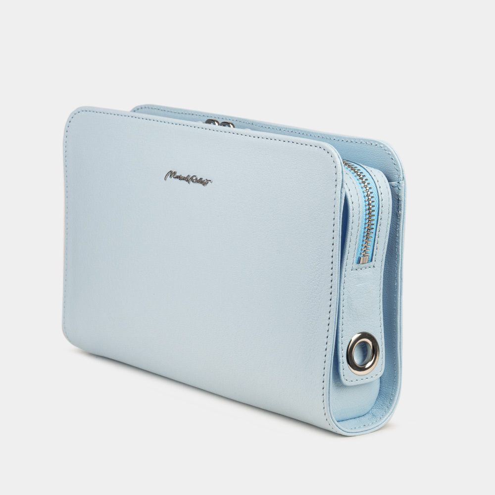 Сумка Emilie из кожи козы, голубого цвета