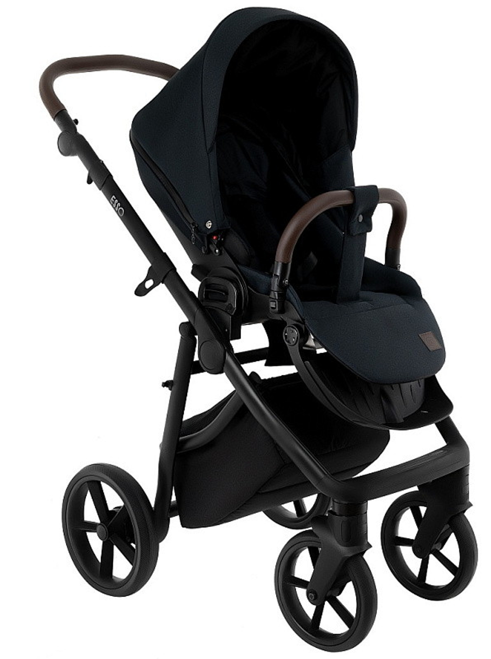 Детская коляска Roan Esso 3 в 1 с автокреслом Pituso Baesa Pro Black ESS111/1 Caviar/Black