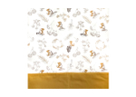 Постельное бельё в детскую кроватку «Зайчики с грибами» (горчичный, сатин)