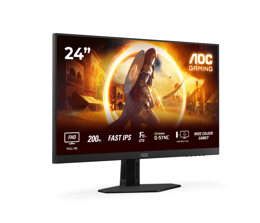 Монитор Игровой 23,8" AOC 24G4HRE/01 IPS 1920x1080 200Hz 0.5ms 300cd/m 1000:1 2xHDMI DP 2x2W Черный