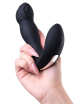 Черный вибростимулятор простаты 12,5см с пультом ДУ Erotist Toys Mounto