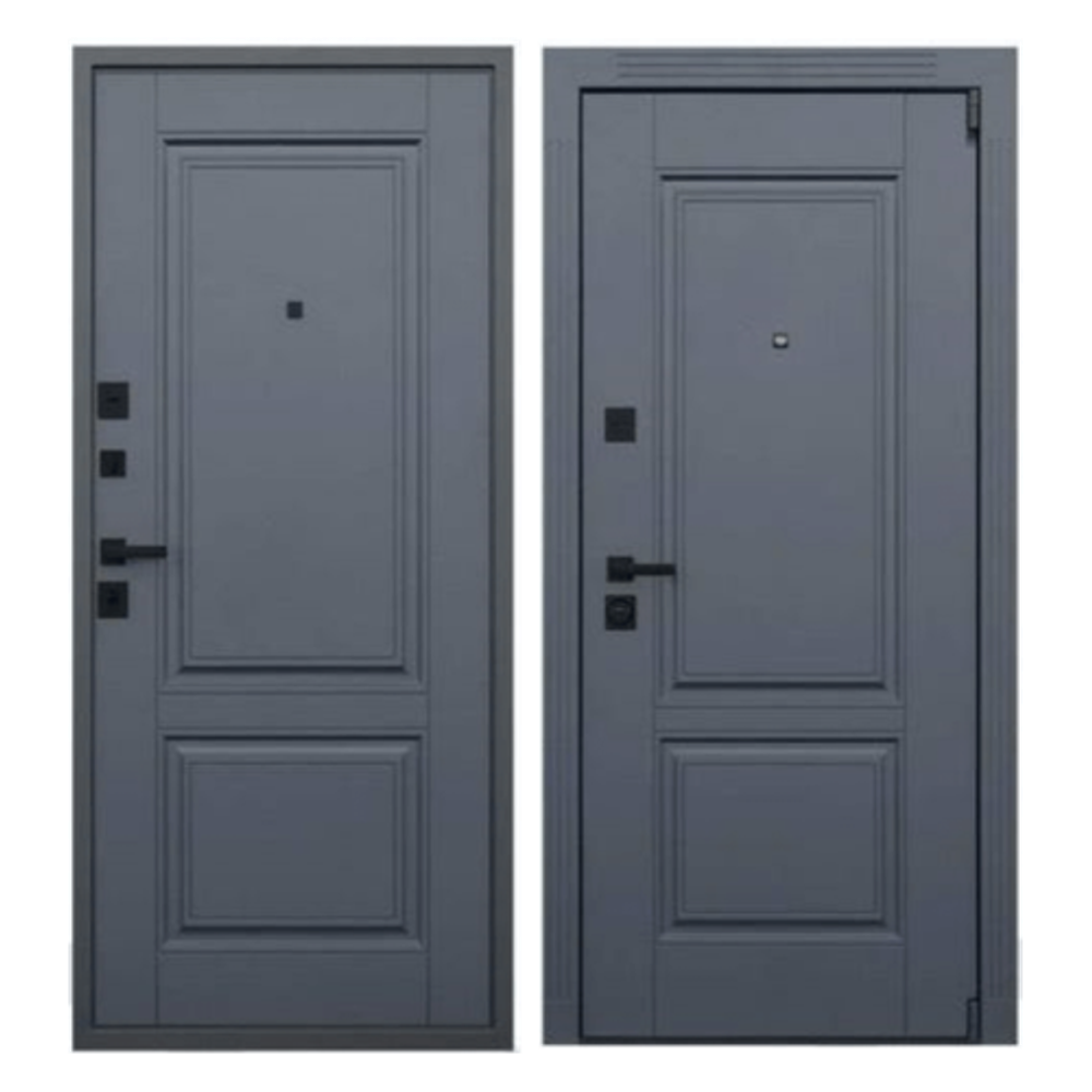 Дверь входная Гера графит /графит/белая