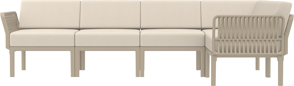 Комплект пластиковой мебели Siesta Contract Portofino Lounge Corner, бежевый, бежевый