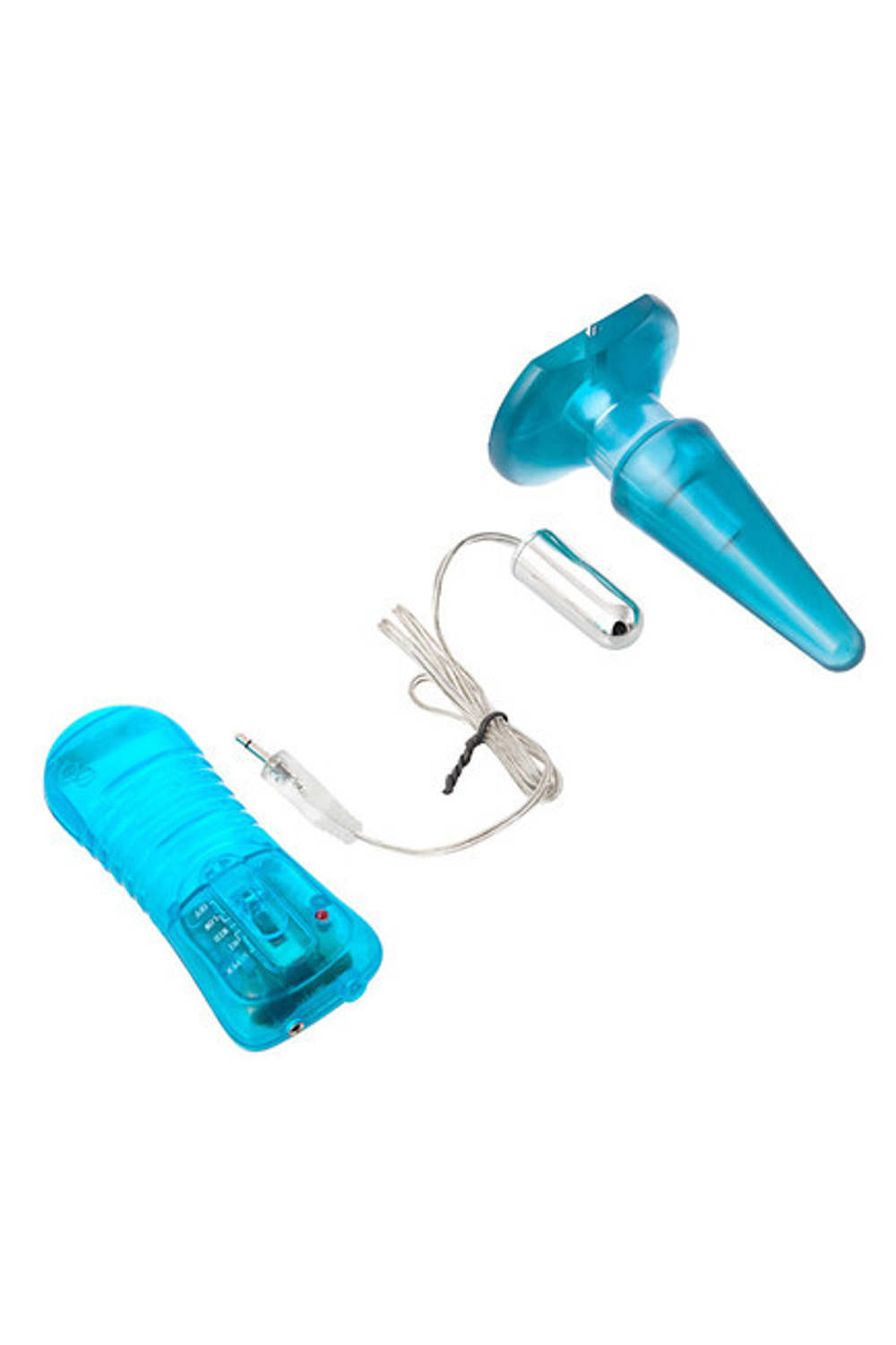 Анальная пробка с вибрацией Butt Plug, (4 скорости) (Цвет: синий)