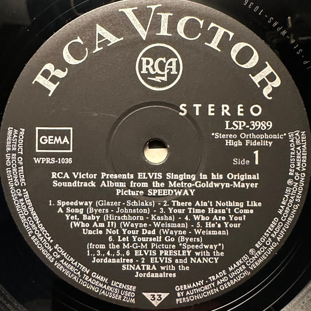 Elvis - Speedway: Original Soundtrack Album (Германия 1968г.)