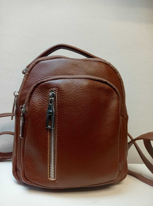 Коричневый кожаный рюкзак