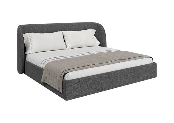 Кровать двуспальная Classic 200 см (серый, букле)