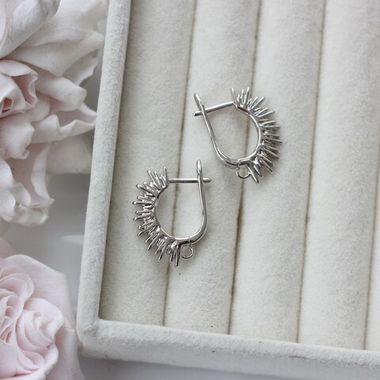 Швензы Солнечные лучи 22*2 мм с английским замком, родий, Ш120