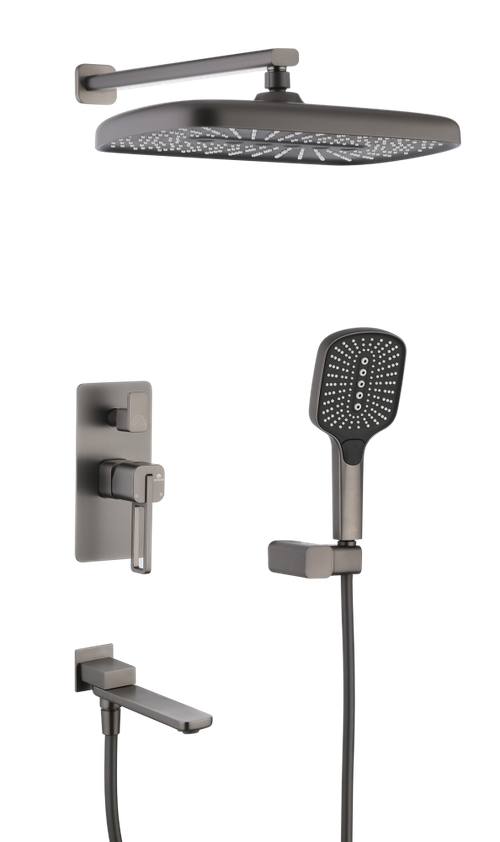 12165-Q Смеситель встраиваемый для душа с 3-функ. (ГРАФИТ) GANZER (6/1шт)