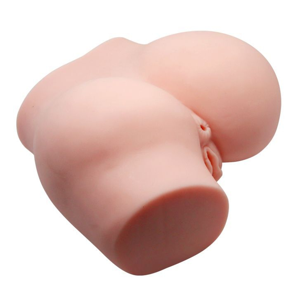 Телесный полуторс с двумя любовными тоннелями и вибрацией (Цвет: телесный)