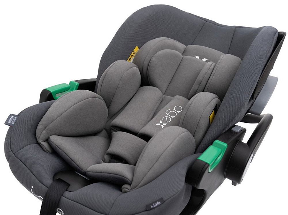 Коляска Agex Prima Pro 3 в 1 с автокреслом i-Safe Grey Midnight Grey (Темно-серый)