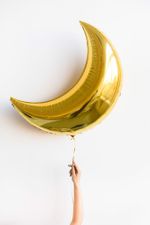 F Шар фигура полумесяц 36"/89 см золото (БГ-39)