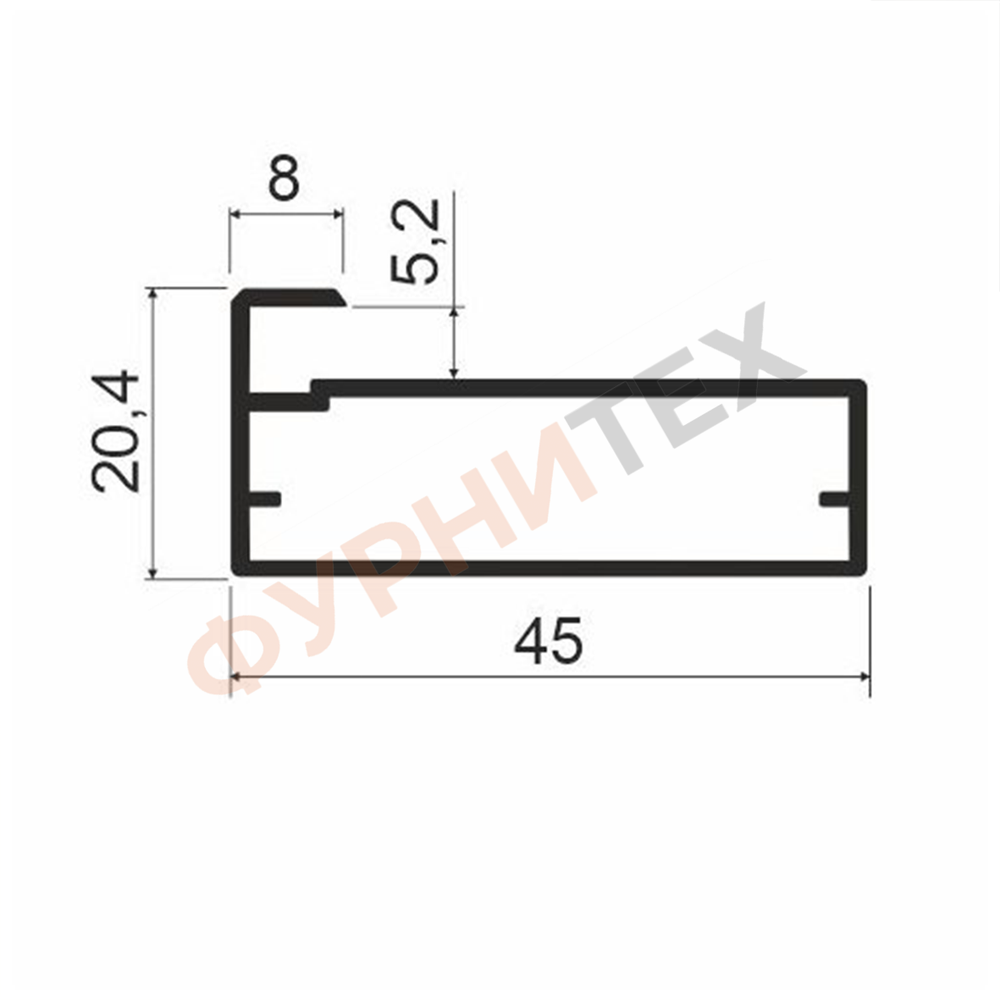 MZ13 Профиль фасадный 3м Инокс A04