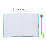 Блокнот детский Basir на замке, с ручкой, формат А6, серия "Авокадо", переплет 7БЦ, 18*13 см, 48 листов, 4 цвета ассорти