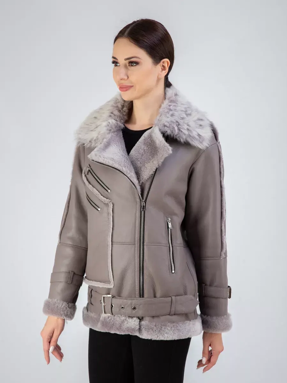 Дубленка авиатор натуральная зимняя