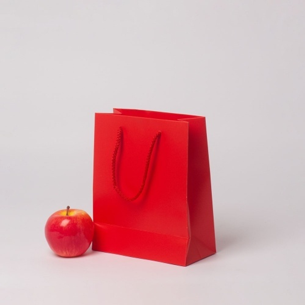 Пакет 19x23x9, красный, меловка VIP