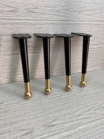 Ножки черные с золотым шариком высота 20 см 4 штуки