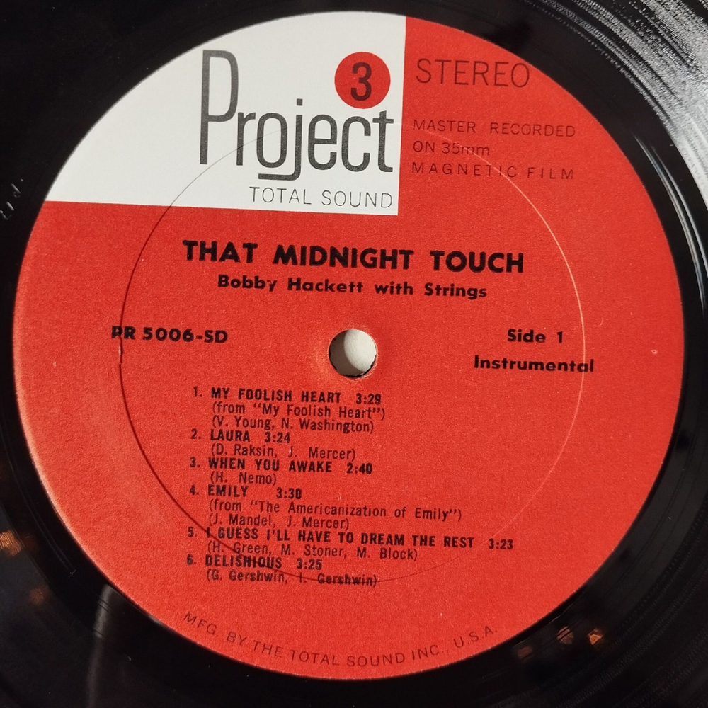 Винтажная виниловая пластинка LP Bobby Hackett That Midnight Touch (USA 1967)