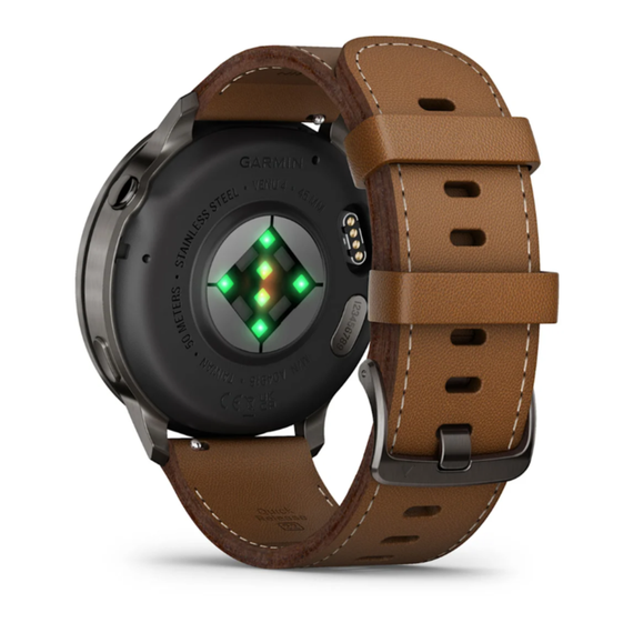 Умные часы Garmin Venu 4 - 45мм Slate with Black Silicone Band and Brown Leather Band