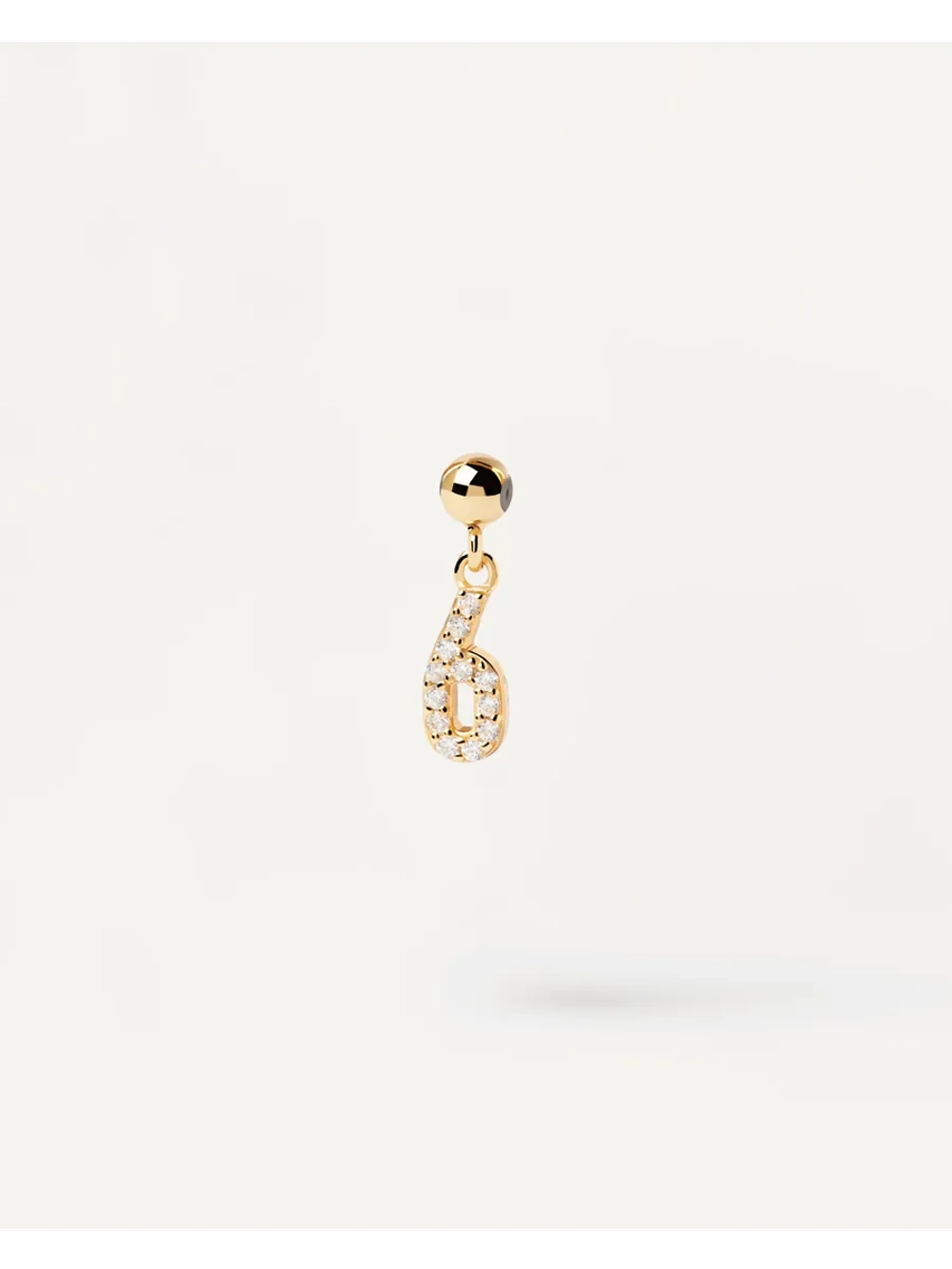 Подвеска-шарм женская PDPaola Цифра 6 серебро 925 пробы покрытое золотом 750 пробы CH01-004-U