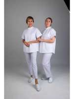 Брюки медицинские белые стрейч на резинке