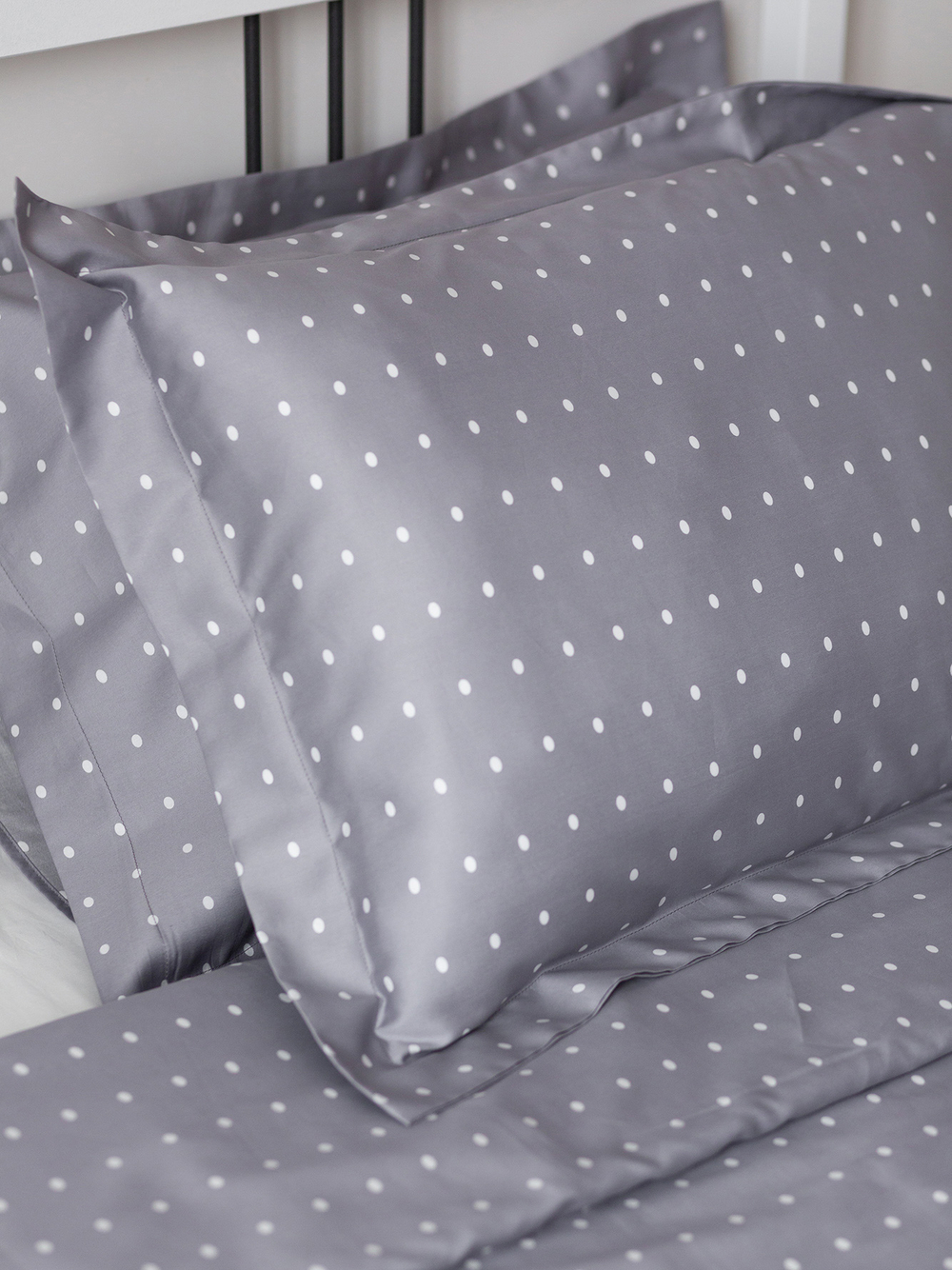 ODA 2 наволочки, сатин серый в точку