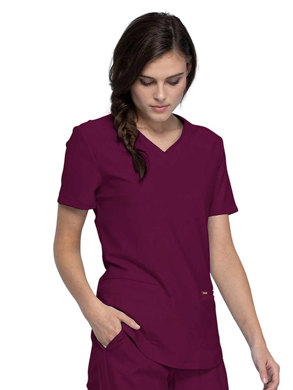 Топ медицинский женский Cherokee CK840, винный, 2XL