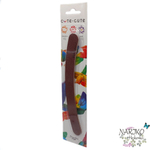 Пилка для ногтей бумеранг на деревянной основе CUTE-CUTE двусторонняя.