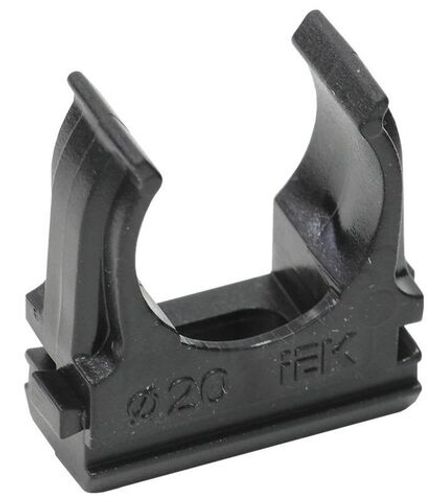 Держатель для труб (клипса) CF20 с защелкой черн. ELASTA (уп.10шт) IEK CTA10D-CF20-K02-010