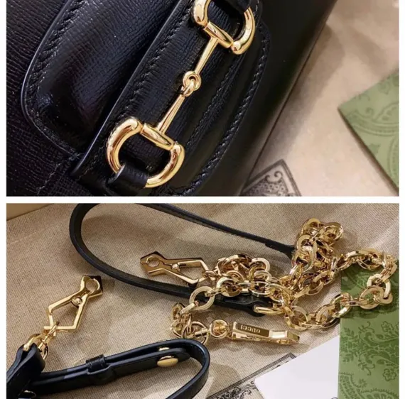 Женская мини-сумка Gucci Horsebit 1955 черный