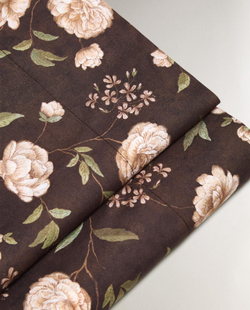 Zara Home - Простыня с цветочным принтом, коричневый, 270x280 см