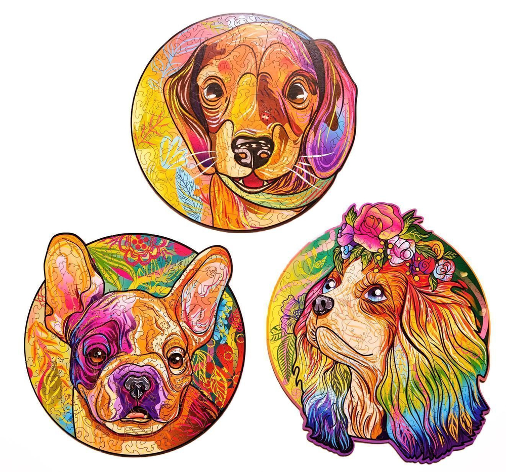 Деревянный пазл Wood Trick Щенок Рокки (Бульдог) (25x24 см)