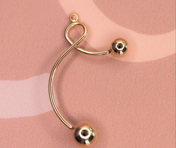 Подвеска с шариками 44х25 мм позолота