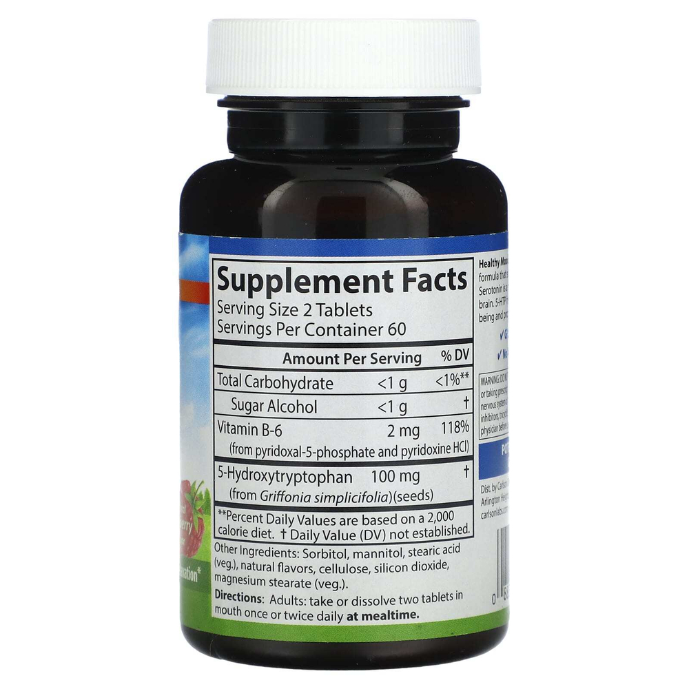 Carlson, Healthy Mood, 5-HTP Elite, натуральная малина, 120 таблеток