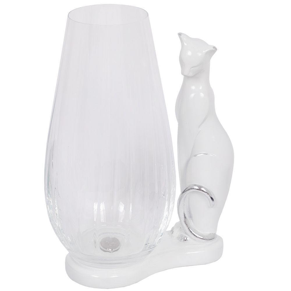 Ваза для цветов Кошка Шелби Белая