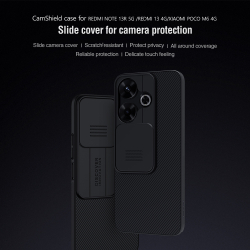 Чехол от Nillkin с защитной шторкой для камеры на Xiaomi Poco M6 4G, Redmi Note 13R 5G и Redmi 13 4G, серии CamShield Case